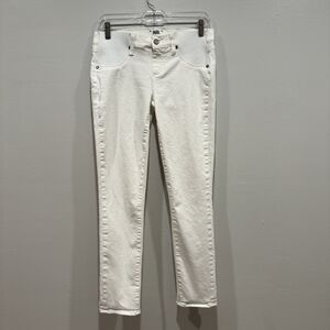 Paige Jeans Maternity Skyline Ankle Peg White Denim Elastic Womens sz 26